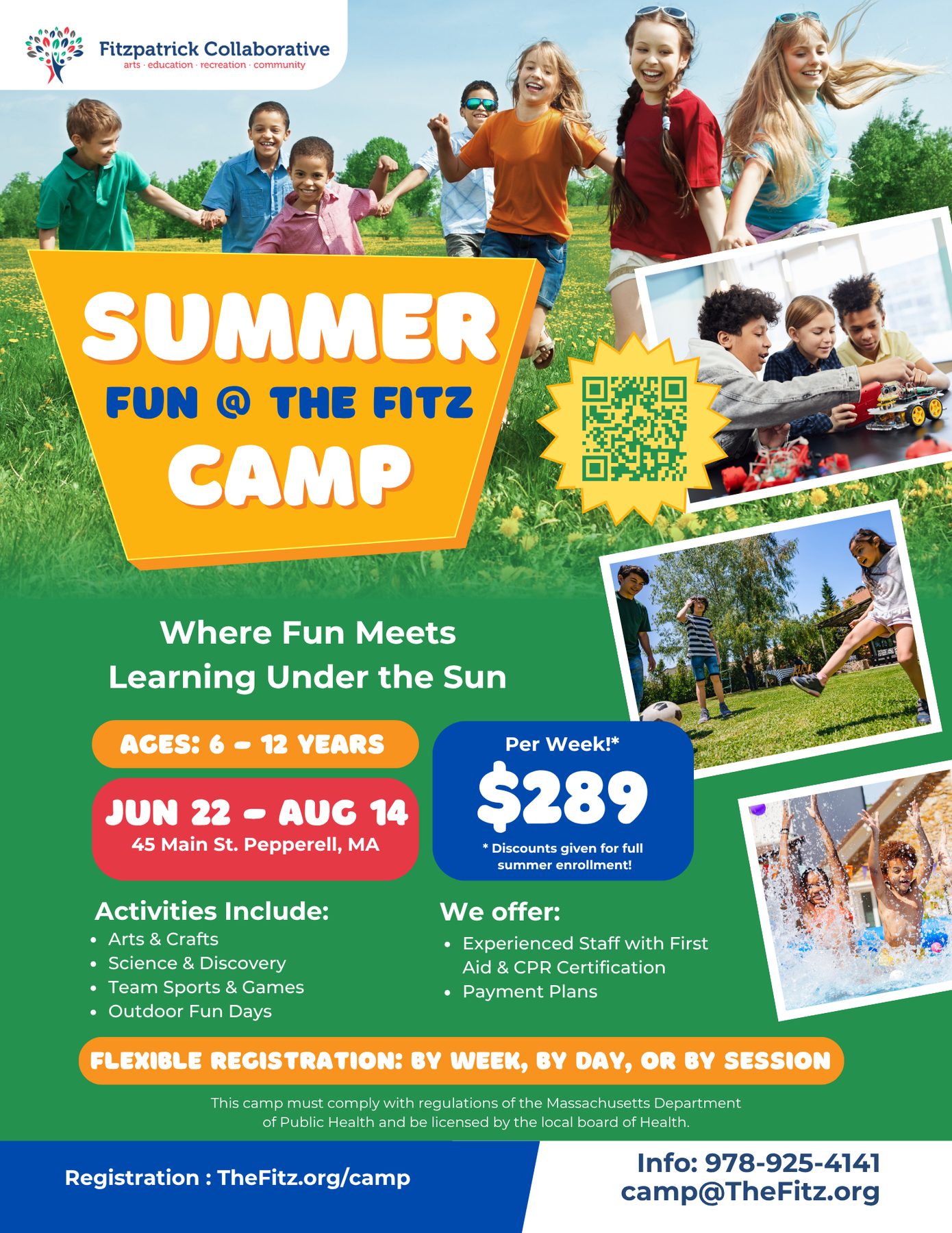 Summer Fun at the Fitz Camp flyer