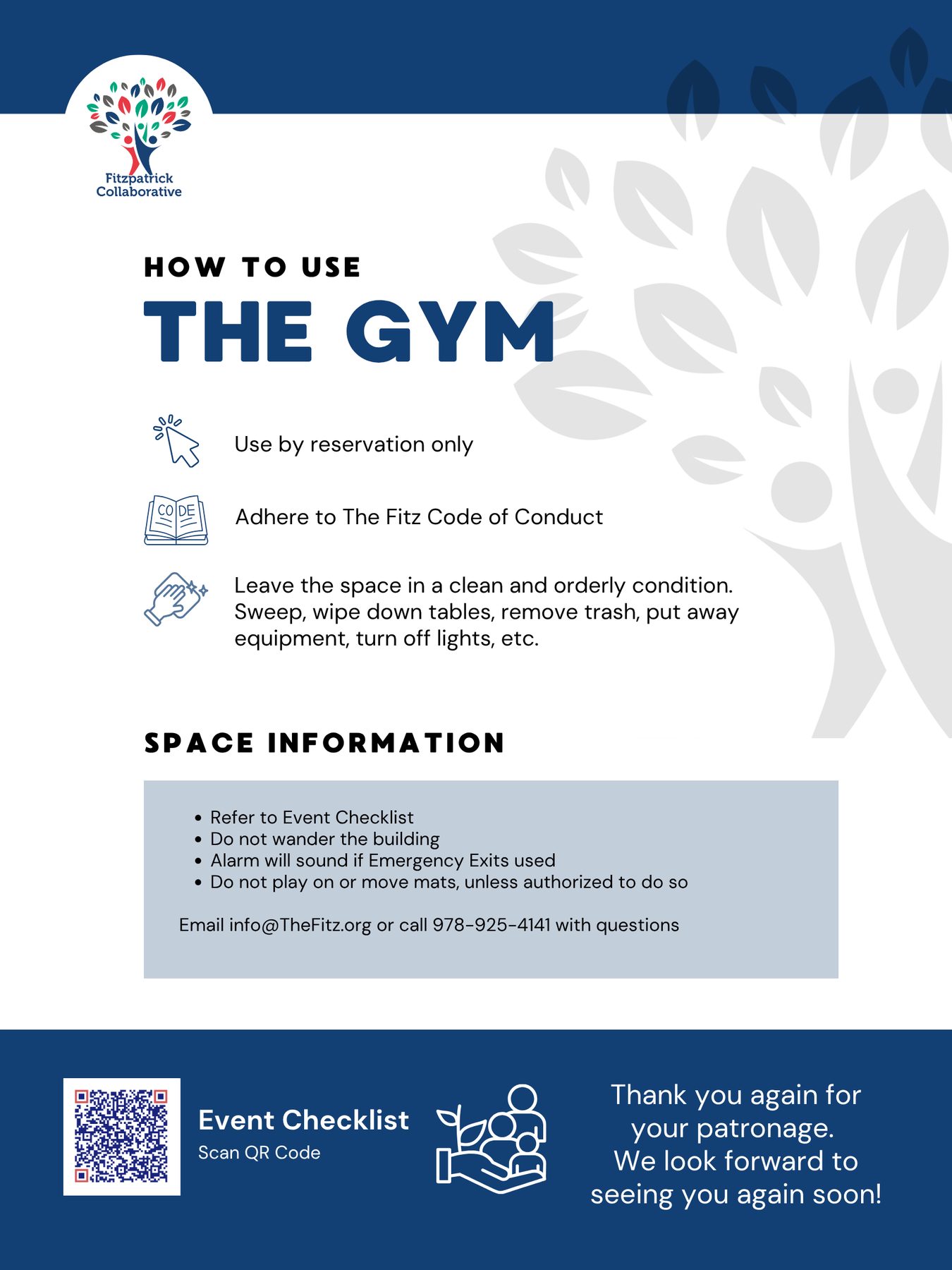 How to use the Gym sign